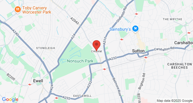 Cheam Locksmith Service - Local Area Map