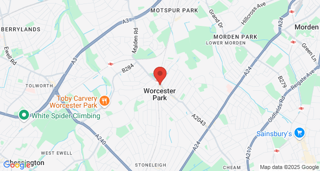 Worcester Park Locksmith Service - Local Area Map